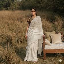 Golden Yellow Tissue Silk Designer Saree